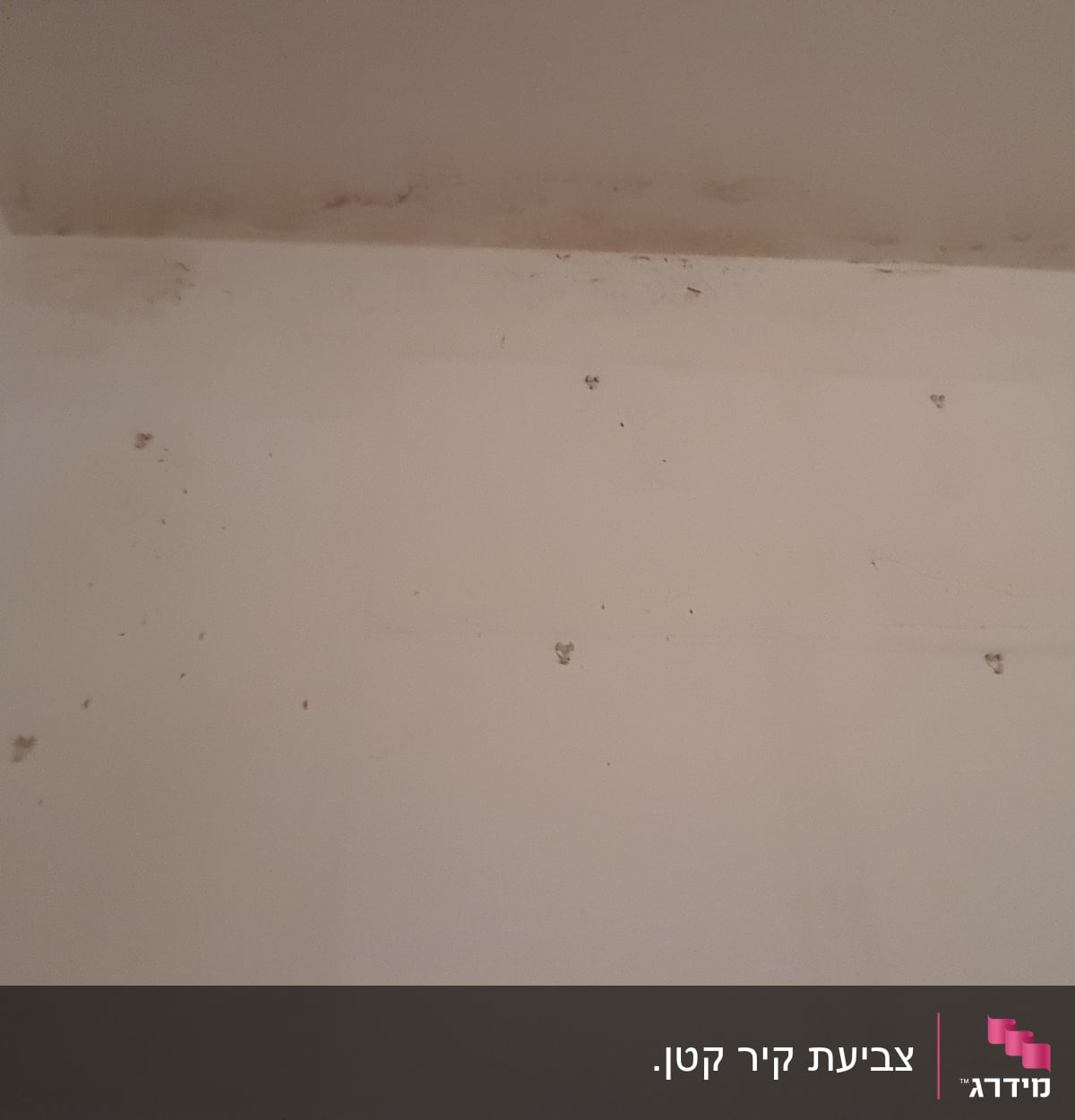 קיר לבן עם כתמי לכלוך ותקרה